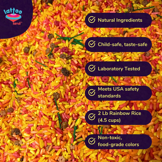 Fall Sensory Bin Filler (2LB) | Taste-Safe Colored Rice for Kids (2 LB) | Autumn-Themed Sensory Play for Toddlers & Preschoolers