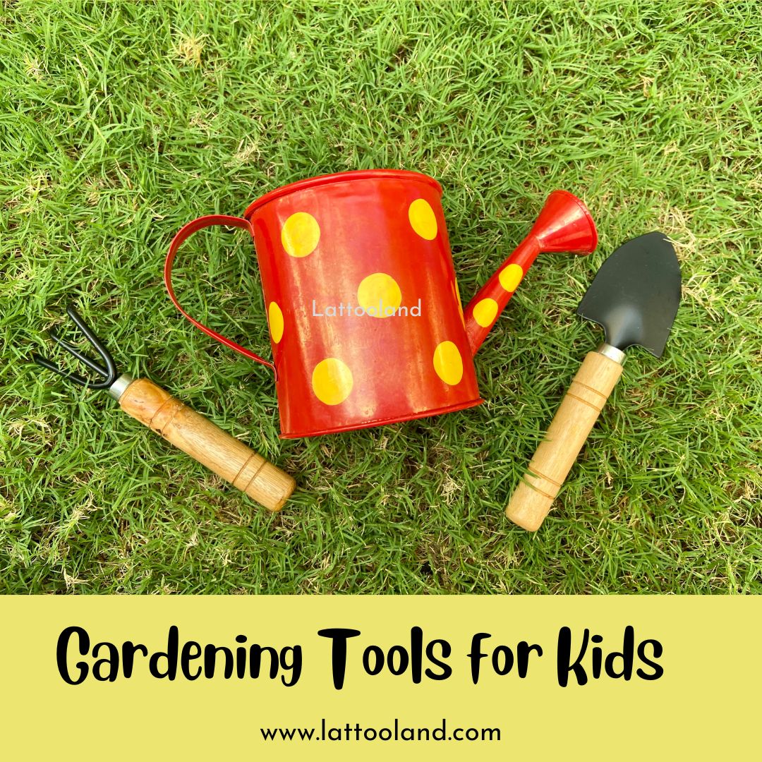 childrens garden tools set Children's Garden Tools with metal watering can|Beach Toys -Lattooland