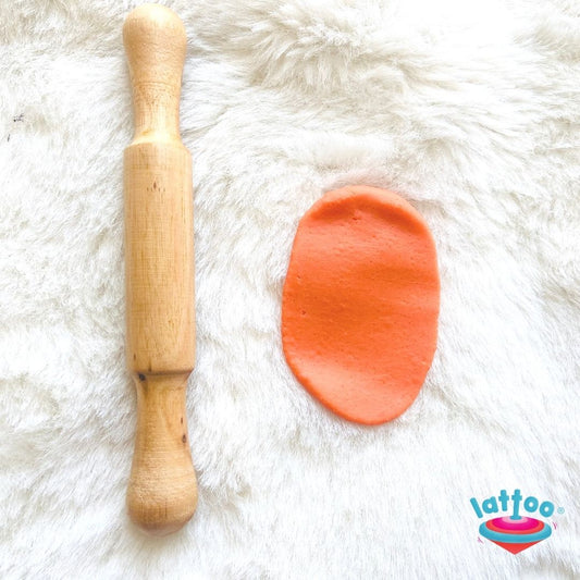 A plain wooden rolling pin designed for kids, ideal for rolling playdough, crafting clay, and engaging in sensory play activities. Plain rolling pin for kids to knead dough and fine motor skills development