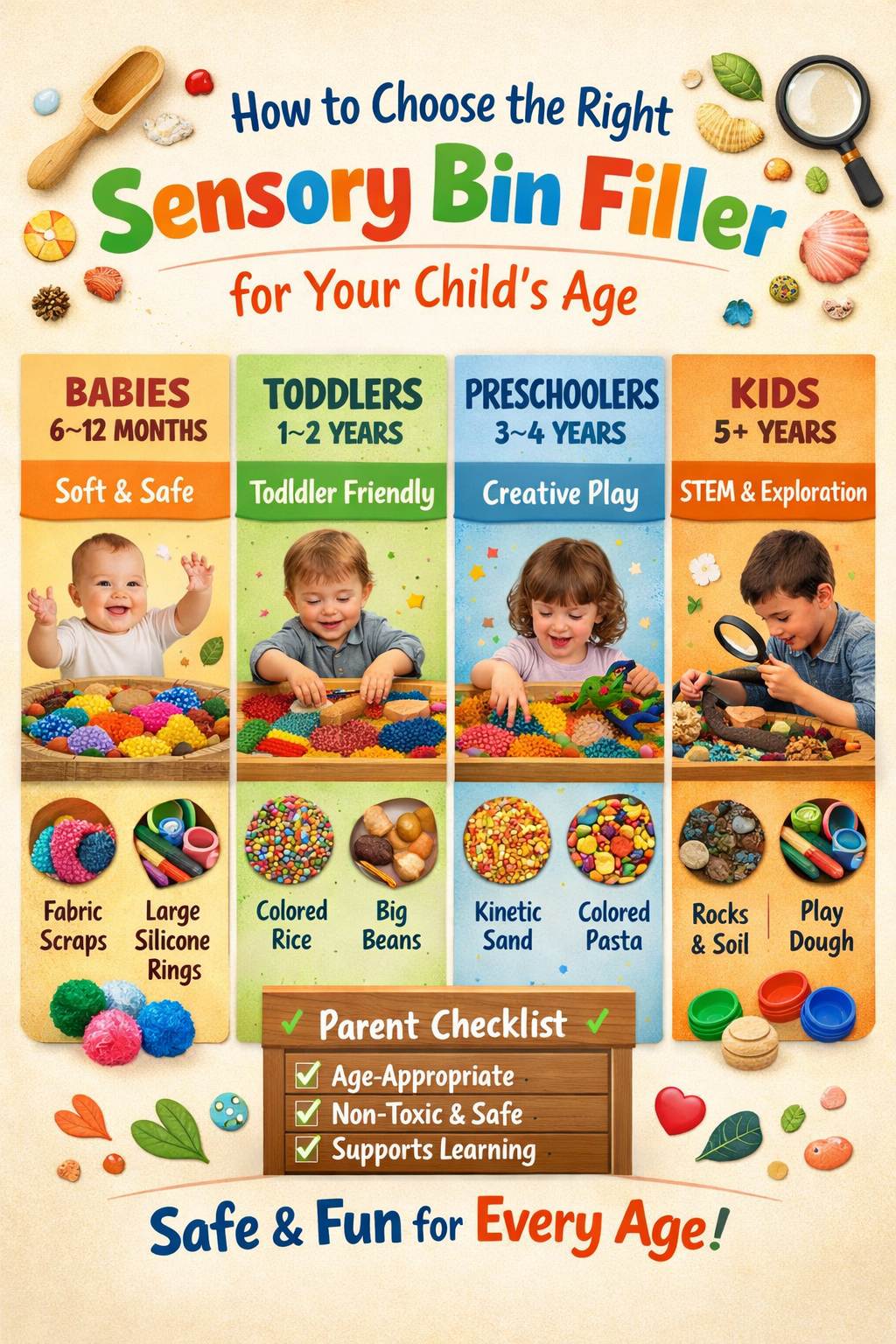 How to Choose the Right Sensory Bin Filler for Your Child’s Age