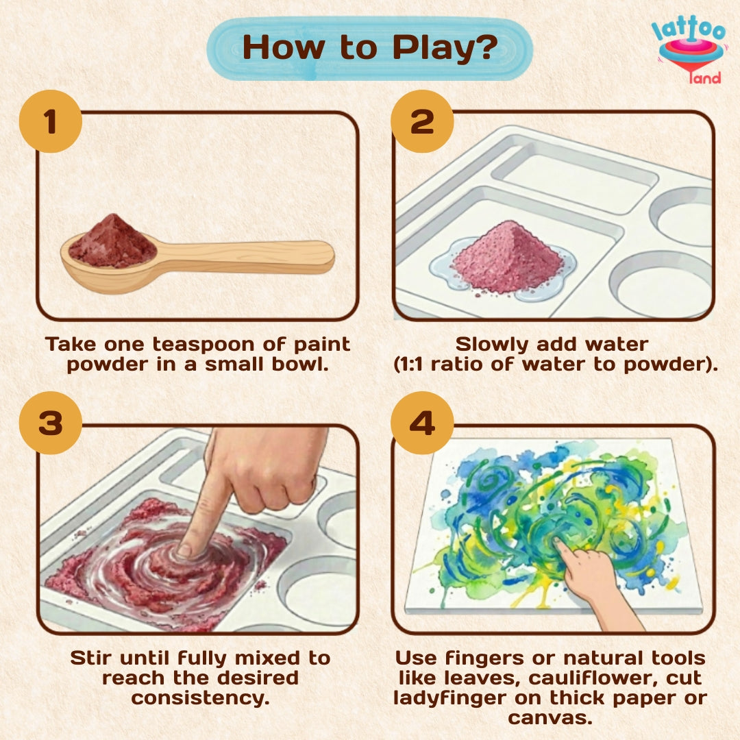 Washable plant-based paints for baby sensory play