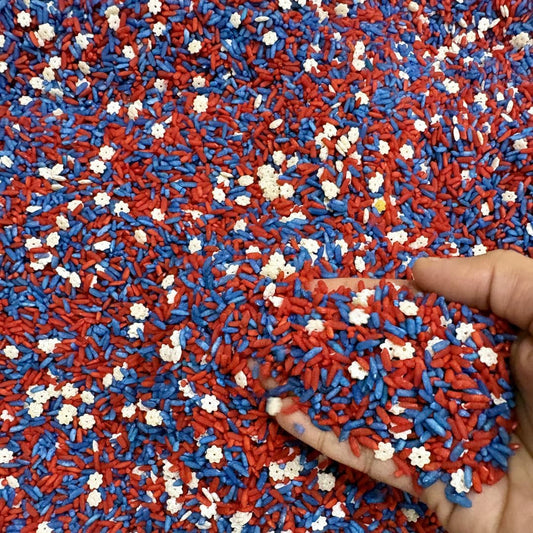 Patriotic Sensory Rice for Kids | 2LB | Non-Toxic Independence Day Sensory Play | 4th of July Activities for Toddlers & Preschoolers | Montessori Sensory Table Filler