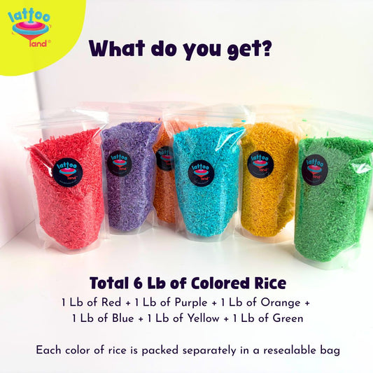 Lattooland 6-color rice set for fine motor skills development and open-ended play