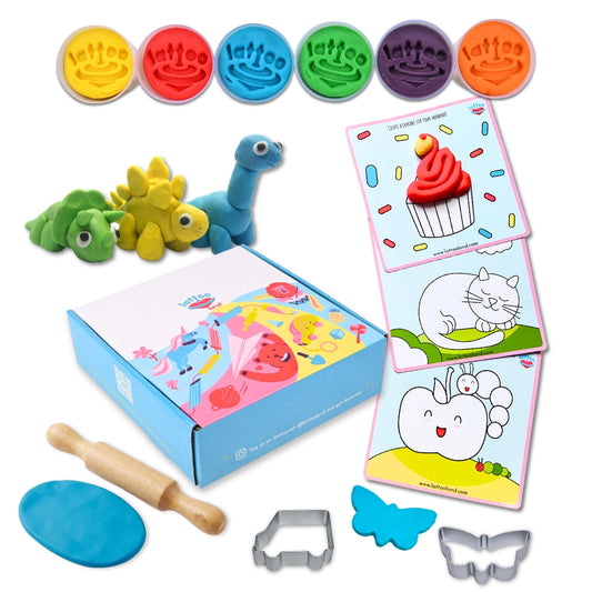 6 colors Clay Dough Set with 3 Tools, 3 Mats | Non-drying clay| Taste-safe