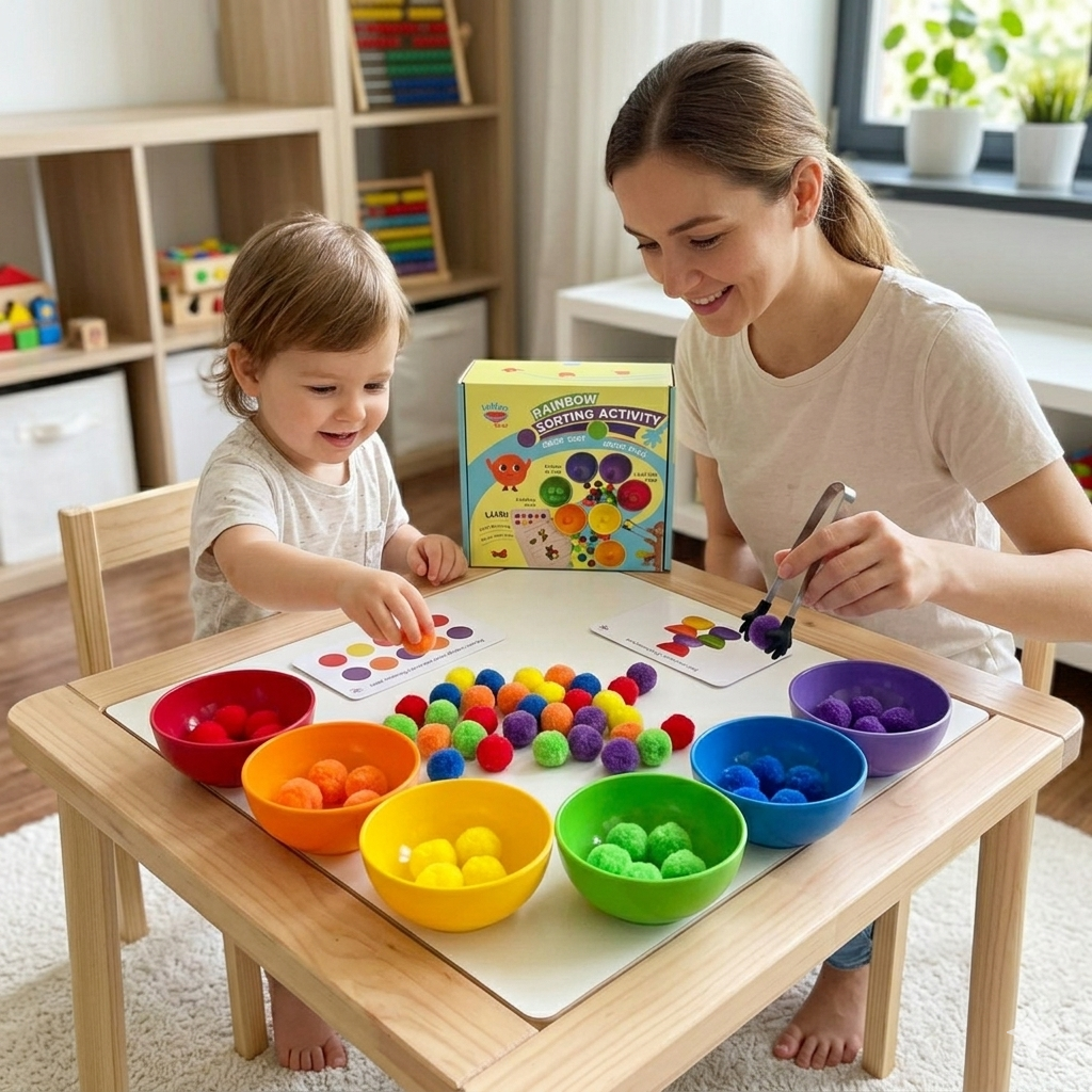 Rainbow Color Sorting Activity Set for Kids | Preschool Toy-Lattooland