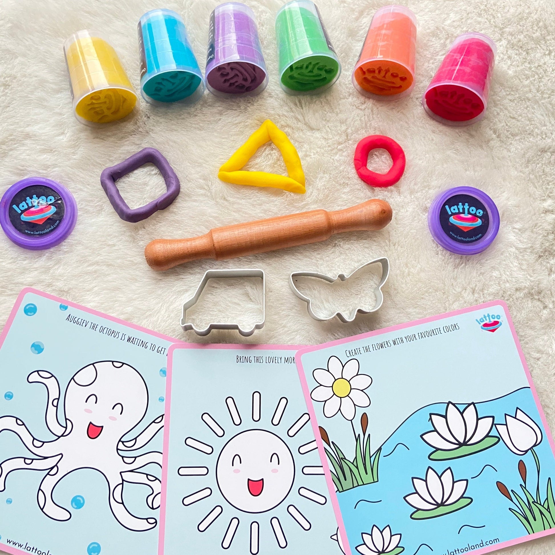 6 vibrant clay dough colors in a Timeless play dough kit for creative kids' activities. Clay dough set for fine motor skills - best gift for 3 year old girls and boys