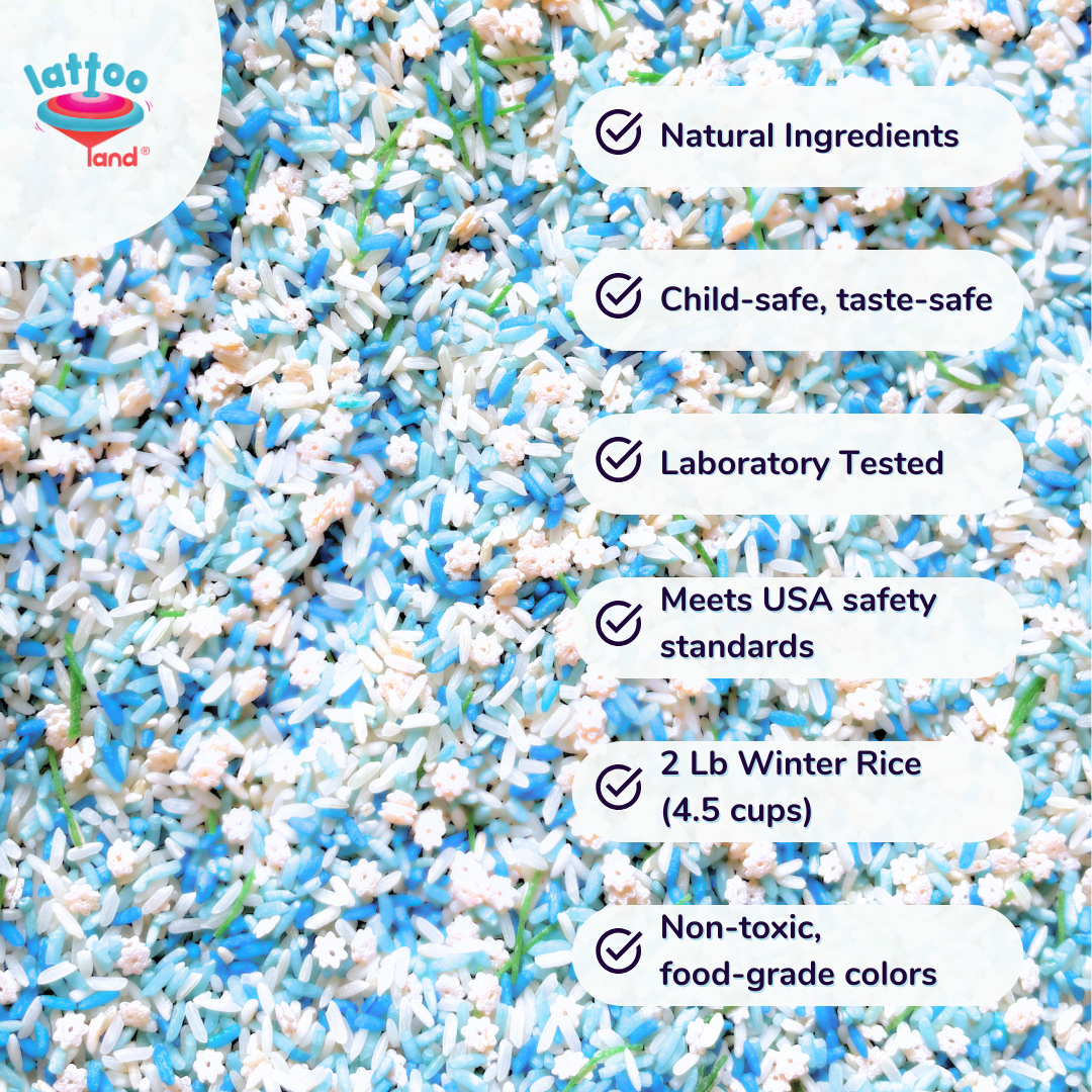 Bulk winter sensory bin colorful rice ready for sensory activities