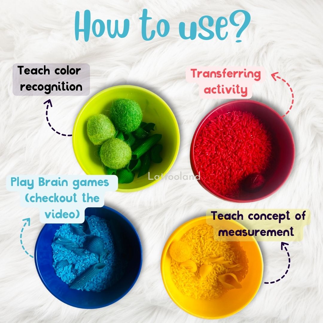 Montessori-inspired color sorting cups for teaching color recognition and motor skills to toddlers.color sorting toys fine motor skills