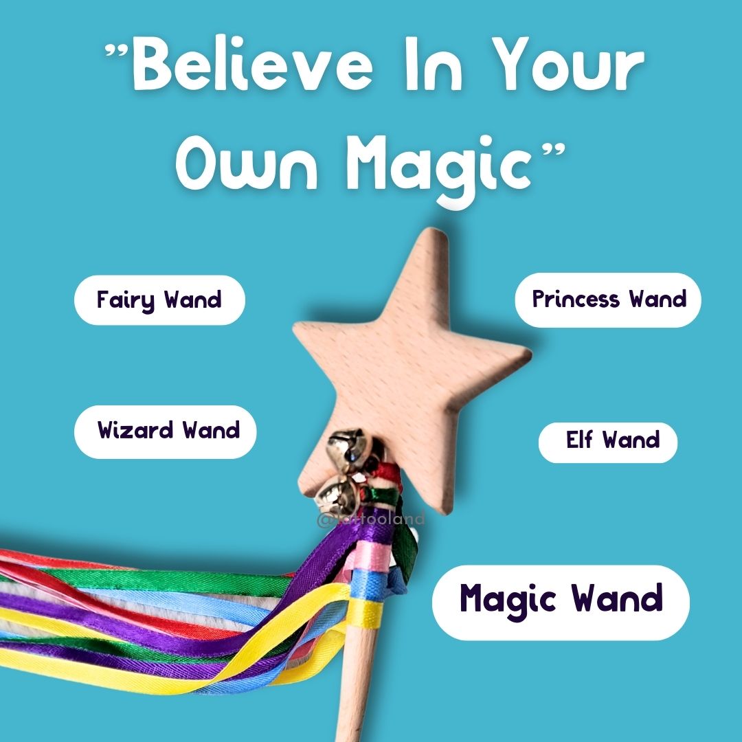 A handcrafted wooden fairy wand ideal for kids’ imaginative play and DIY magical wand crafts. Great for storytelling and pretend play wands. Princess wand and fair wand toys for girls