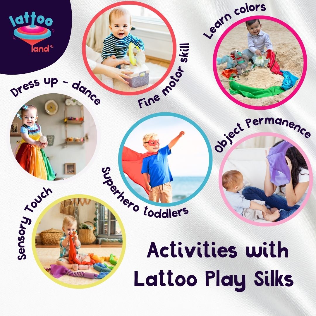 Colorful sensory play silk scarf for kids music and dance activities