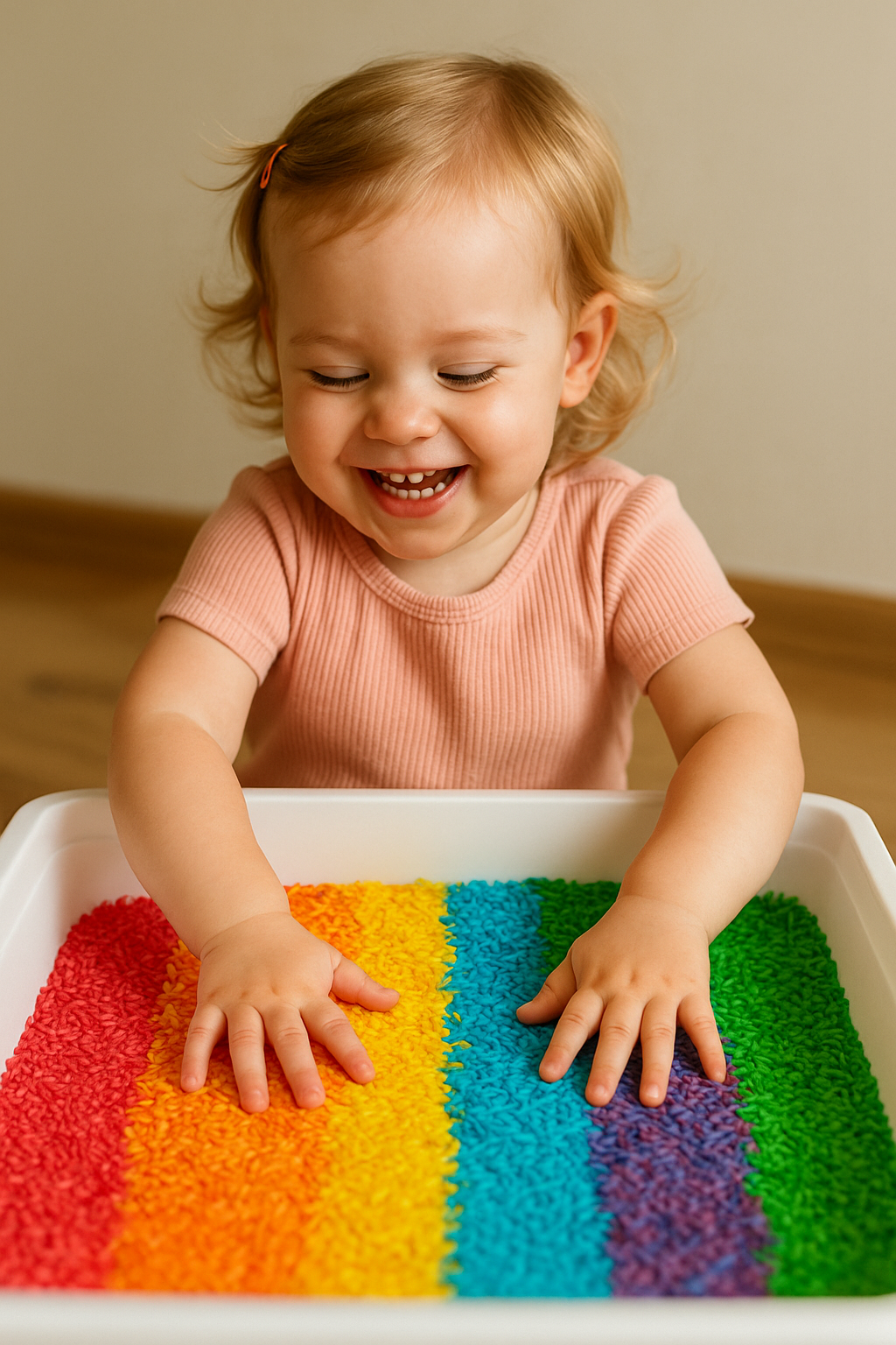 Lattooland 6 lb pack of sensory rice designed for toddlers and safe sensory exploration.