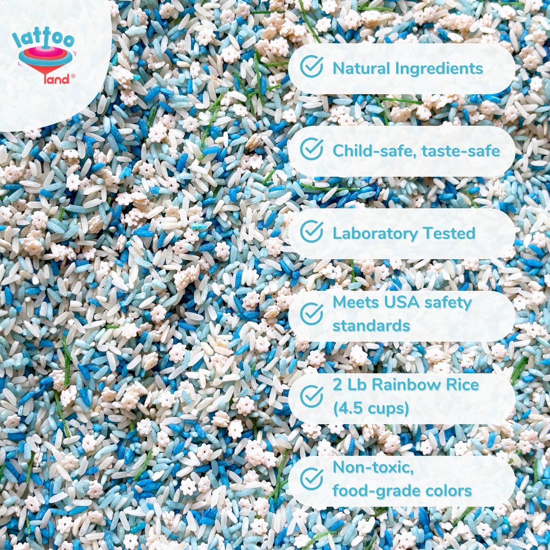 Bulk winter sensory bin colorful rice ready for sensory activities